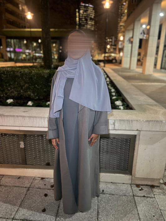 Sukoon Abaya Jacket – Dove Grey