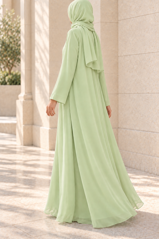 Matcha Double Chiffon Abaya