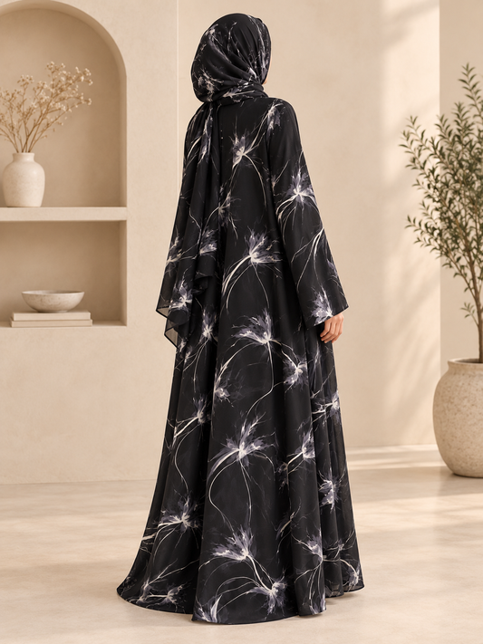 Midnight Bloom Abaya