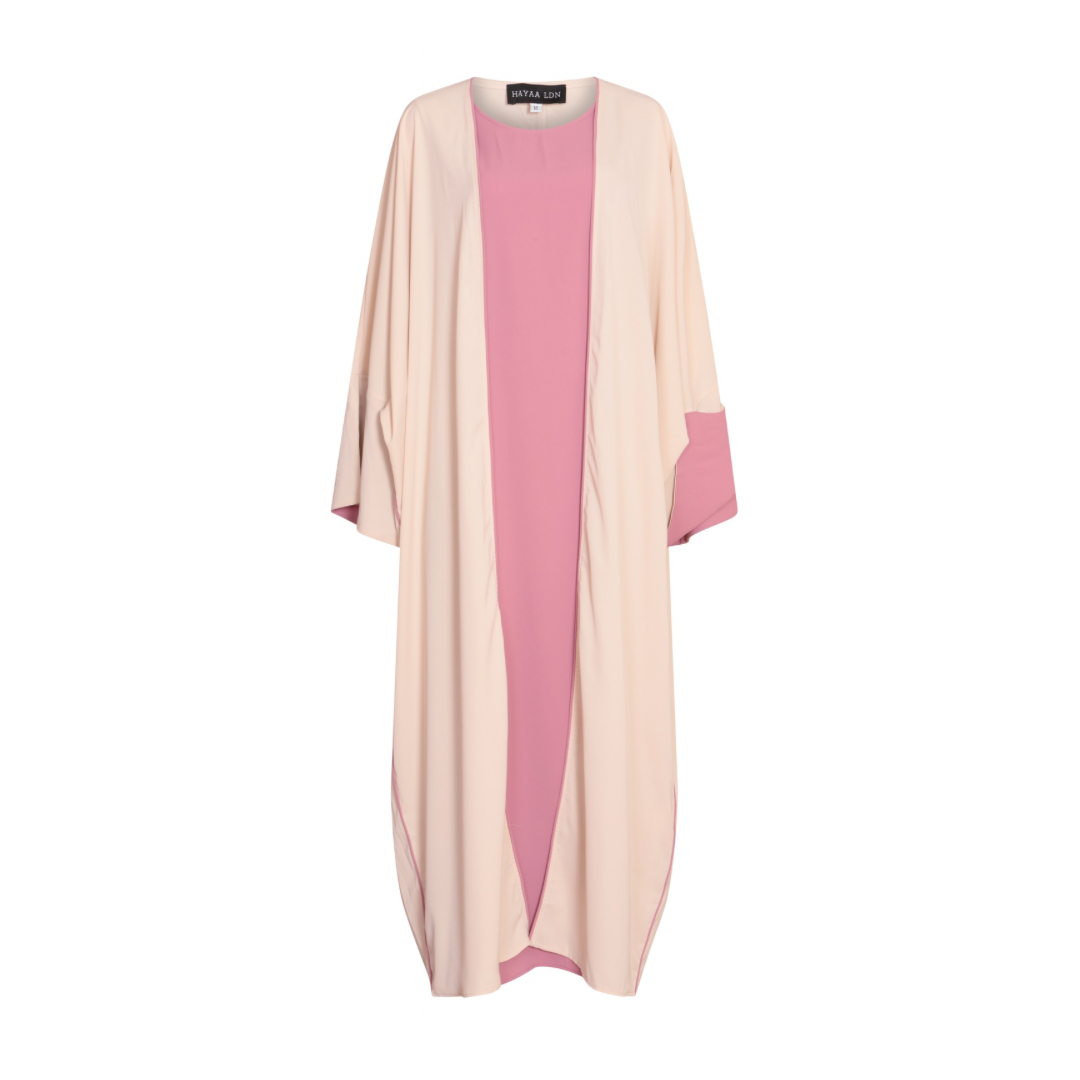 Pink Elegance Abaya Set