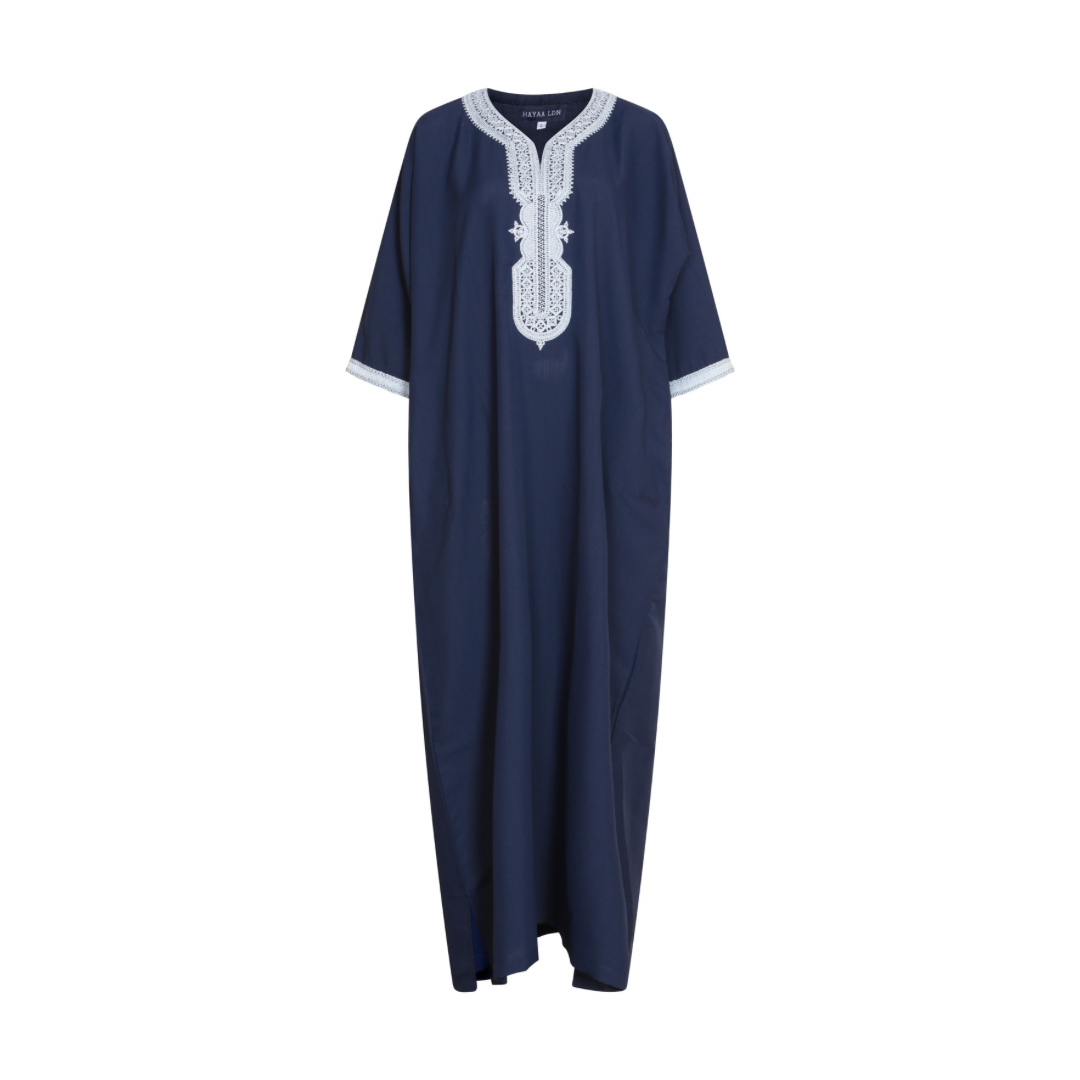 Midnight Blue Moroccan Thobe